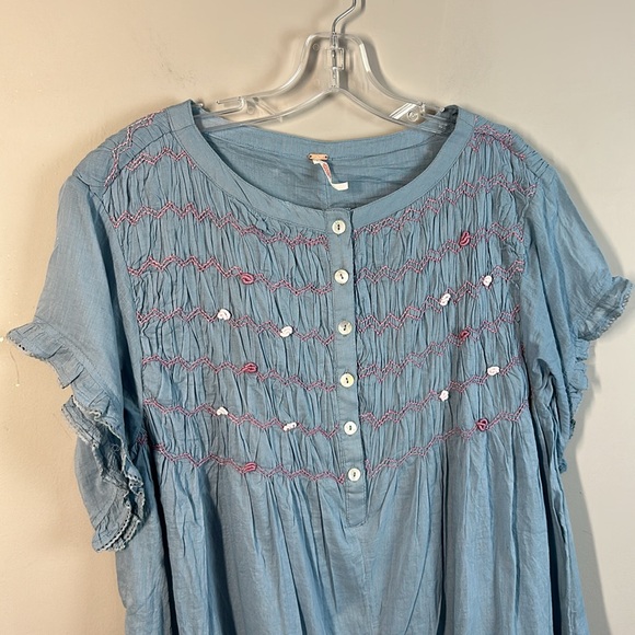 Free People Womens Victoria Babydoll Romper Size S Coquette Soft Girl Feminine - Picture 8 of 16